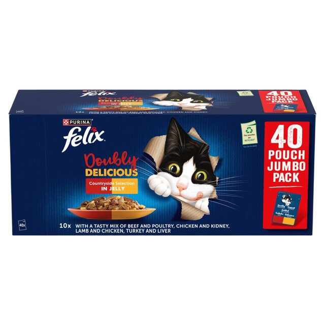 Felix Doubly Delicious Meat Selection in Jelly Wet Cat Food thumbnail 3