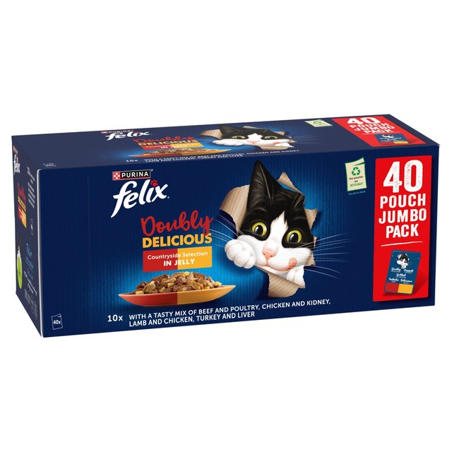 Felix Doubly Delicious Meat Selection in Jelly Wet Cat Food thumbnail 4