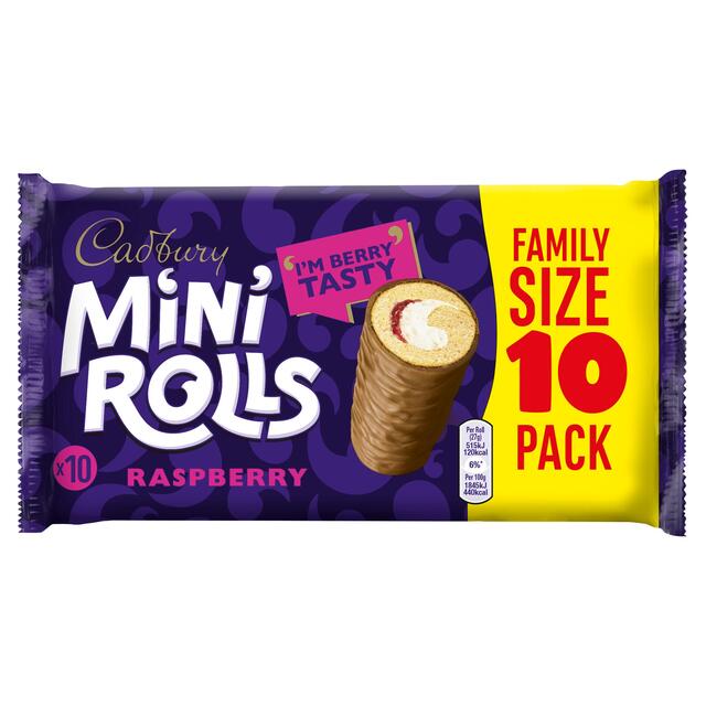 Cadbury Mini Rolls Raspberry Family Size thumbnail 2