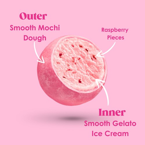 Little Moons Raspberry Mochi Ice Cream thumbnail 3