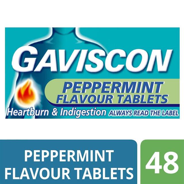 Gaviscon Tablets Heartburn & Indigestion Peppermint thumbnail 2