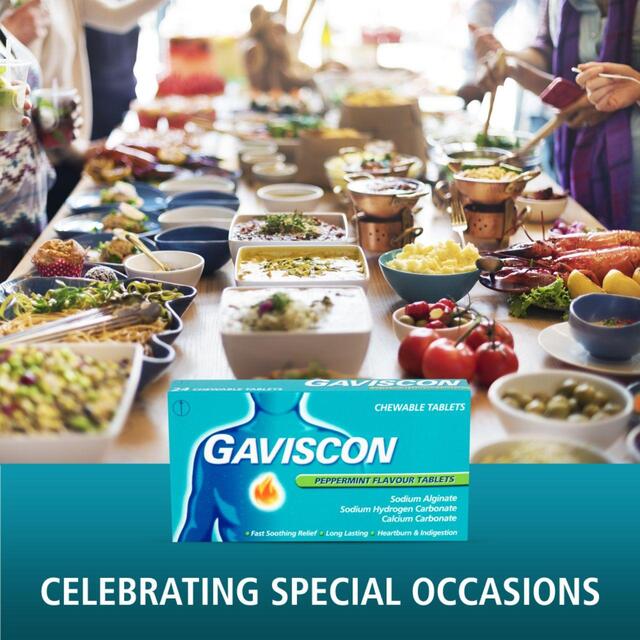 Gaviscon Tablets Heartburn & Indigestion Peppermint thumbnail 6