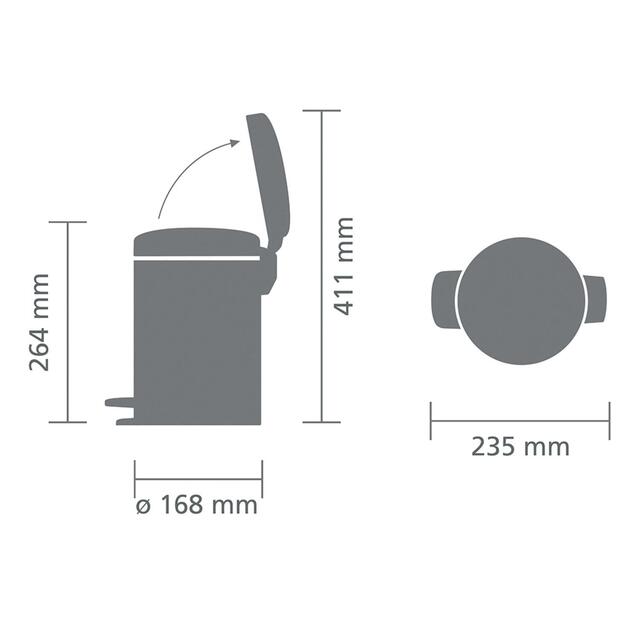 Brabantia Pedal Bin, Platinum 3L thumbnail 6