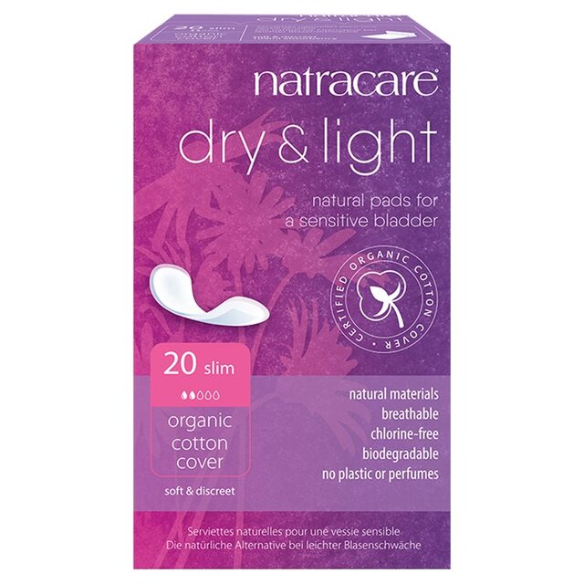 Natracare Organic Cotton Dry & Light Incontinence pads Slim