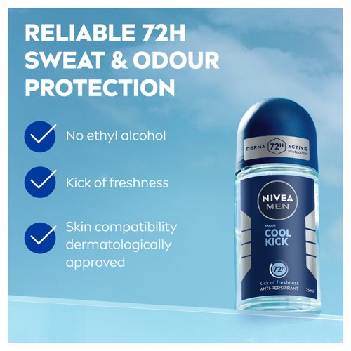 NIVEA MEN Cool Kick Anti-Perspirant Deodorant Roll-On thumbnail 3