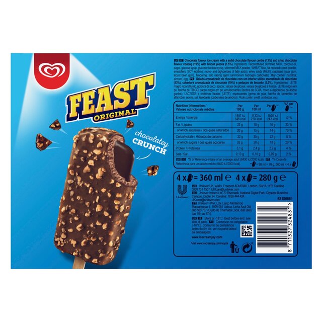 Wall's Feast Original Chocolatey Ice Cream Sticks thumbnail 3