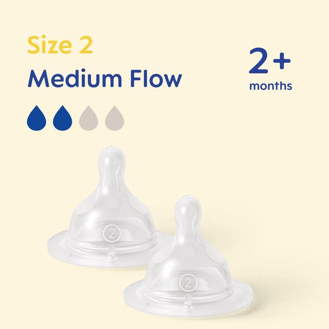 MAM Silicone Bottle Teats Medium Flow 2+ Months Level 2 thumbnail 3