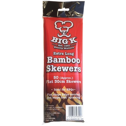 Big K Extra Long Flat Kebab Bamboo Skewers 30 cm thumbnail 2