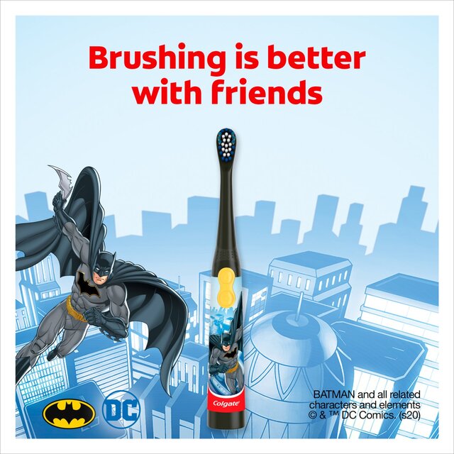 Colgate Kids Battery Toothbrush Extra Soft Batman 3+ Years thumbnail 2