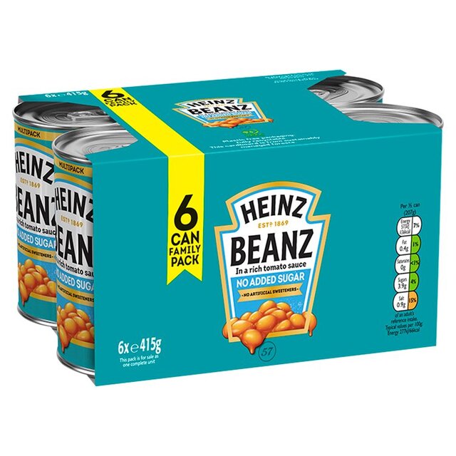 Heinz No Added Sugar Tinned Baked Beans thumbnail 3