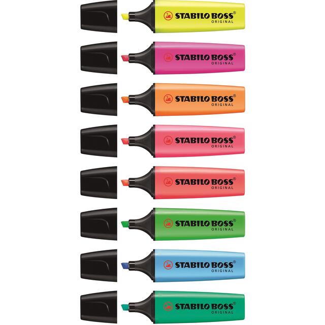 STABILO BOSS ORIGINAL Highlighter wallet of 8 assorted colours thumbnail 2