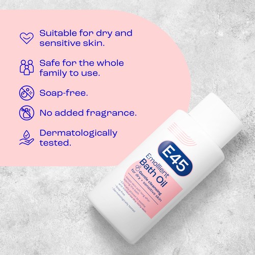 E45 Emollient Bath Oil Wash for Dry & Sensitive Skin  thumbnail 2