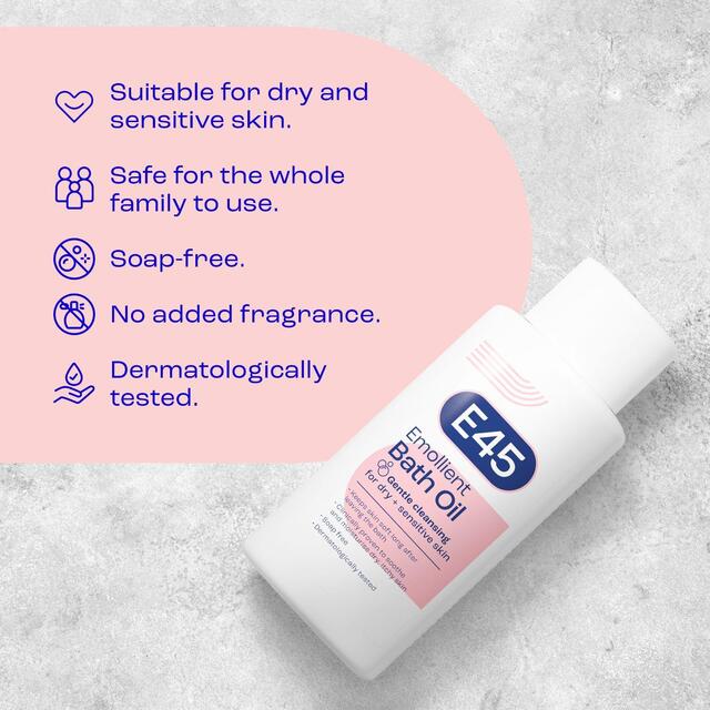 E45 Emollient Bath Oil Wash for Dry & Sensitive Skin thumbnail 3