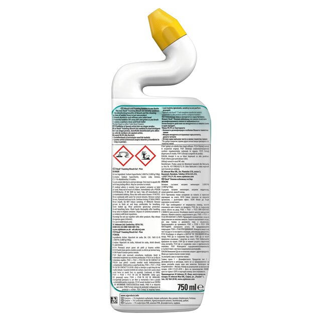 Duck Foaming Bleach Gel Toilet Liquid Cleaner Pine thumbnail 5