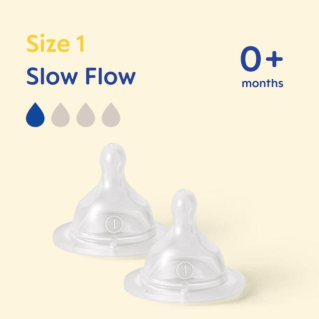 MAM Silicone Bottle Teats Slow Flow 0+ Months Level 1 thumbnail 2