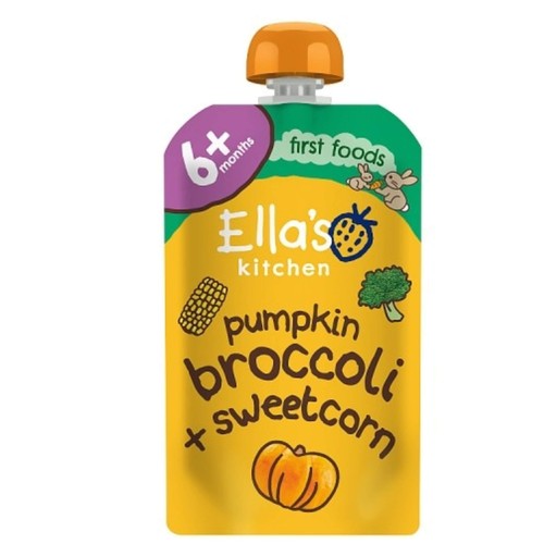 Ella's Kitchen Pumpkin, Broccoli & Sweetcorn Baby Food Pouch 4+ Months