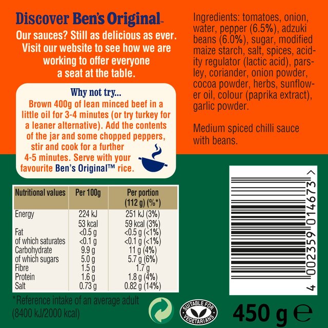 Ben's Original Medium Chilli Con Carne Sauce thumbnail 3