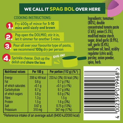 Dolmio Bolognese Onion & Garlic Pasta Sauce thumbnail 2