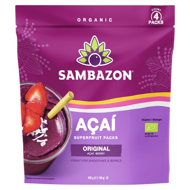Sambazon Organic Fair Trade Acai Original Smoothie Packs
