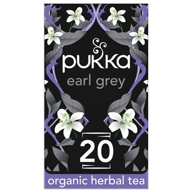Pukka Organic Earl Grey Tea 20 Home Compostable Black Tea Bags