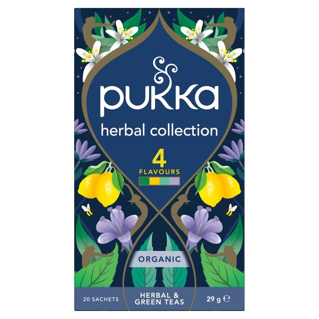 Pukka Organic Herbal Tea Collection, 4 Best Seller Flavours x20 Tea Bags