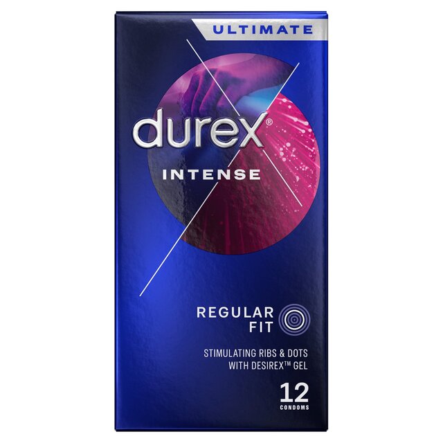 Durex Intense Condoms Ribbed & Dotted Regular Fit