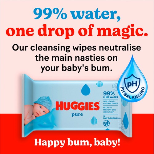 Huggies Pure 99% Water Baby Wipes, Jumbo+ Pack thumbnail 5