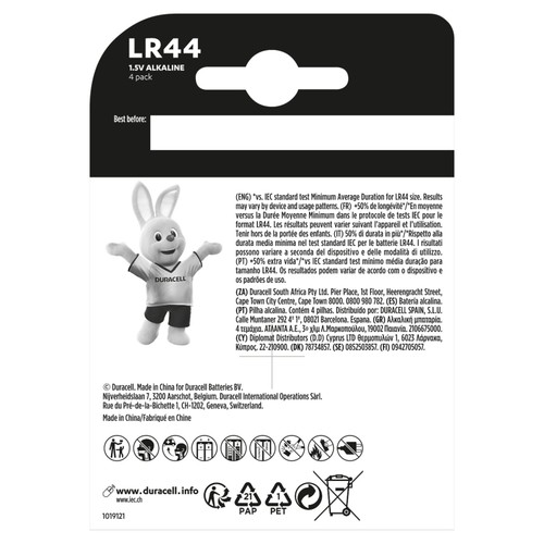 Duracell Specialty LR44 Alkaline Coin Battery thumbnail 2