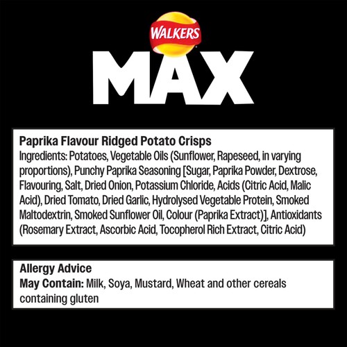 Walkers Max Punchy Paprika Sharing Bag Crisps thumbnail 4