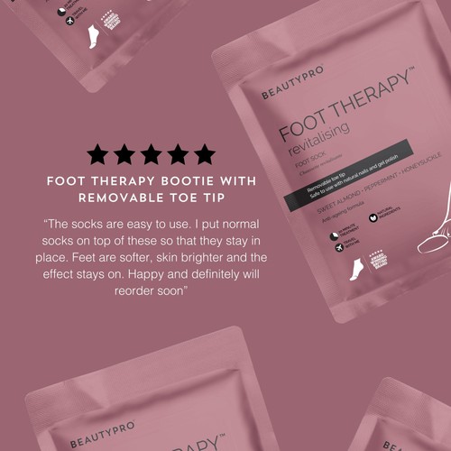 BeautyPro FOOT THERAPY Moisturising Booties with Removable Toe Tips thumbnail 9