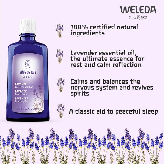 Weleda Lavender Relaxing Bath Milk, Lavender Bath Soak Natural Vegan thumbnail 4