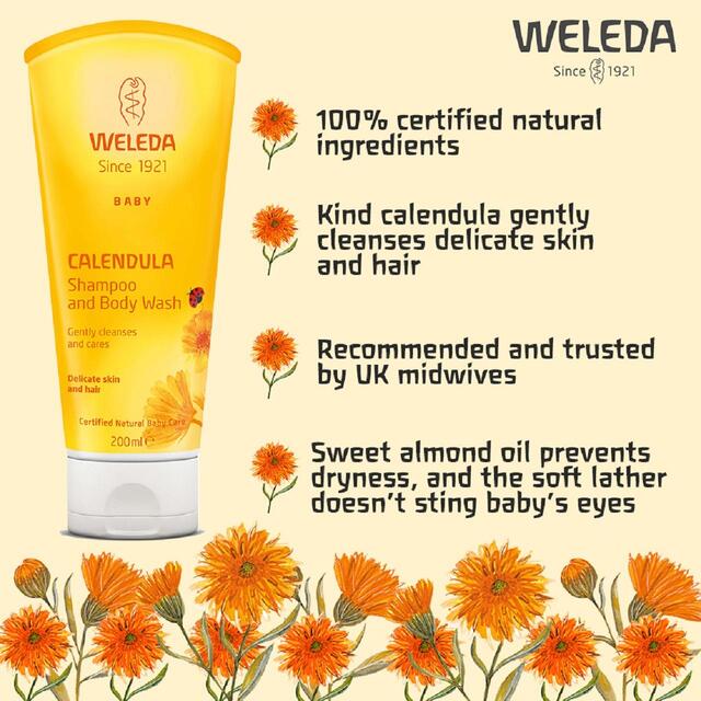 Weleda Baby Natural Calendula Vegan Shampoo & Body Wash thumbnail 3