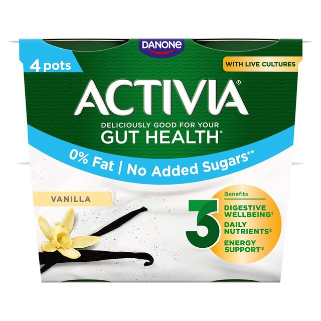 Activia Vanilla No Added Sugar Fat Free Yoghurt thumbnail 2