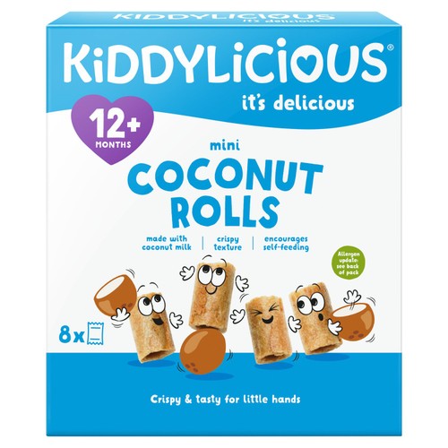 Kiddylicious Original Mini Coconut Rolls Baby Snacks Multi