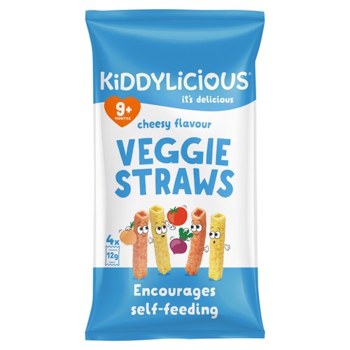 Kiddylicious Cheesy Flavoured Veggie Straws Baby Snacks Multi