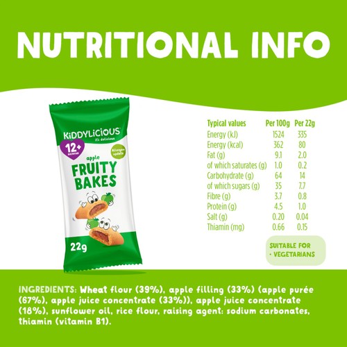 Kiddylicious Apple Fruity Bakes Baby Snacks Multi thumbnail 4