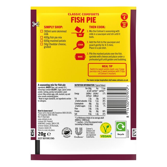 Colman's Fish Pie Recipe Mix 20G thumbnail 5