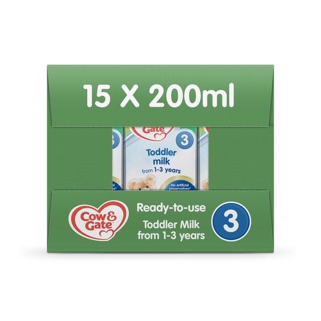Cow & Gate 3 Toddler Milk Formula Liquid Ready to Feed 1-3 Years Multipack