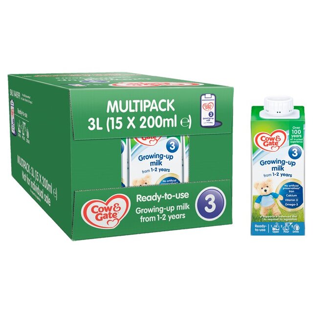 Cow & Gate 3 Toddler Milk Formula Liquid Ready to Feed 1-3 Years Multipack thumbnail 4