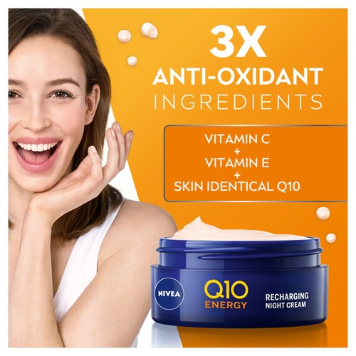 NIVEA Q10 Energy Anti-Wrinkle Recharging Night Face Cream with Vitamin C  thumbnail 3