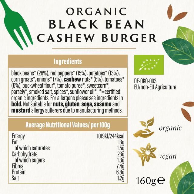 Biona Organic Black Bean Cashew Nut Burgers thumbnail 2
