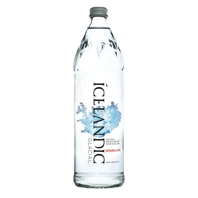 Icelandic Glacial Sparkling Mineral Water Glass Bottle
