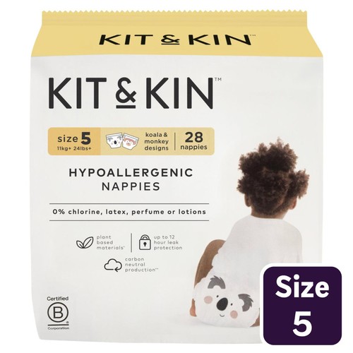 Kit & Kin Eco Nappies, Size 5 (11kg+)