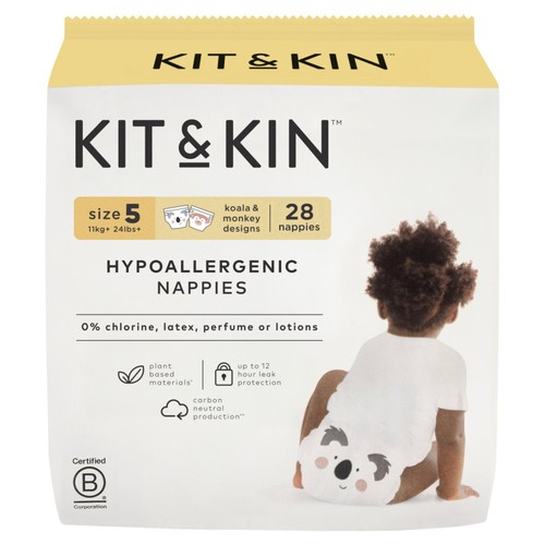 Kit & Kin Hypoallergenic Nappies Size 5 (11+kg) thumbnail 2