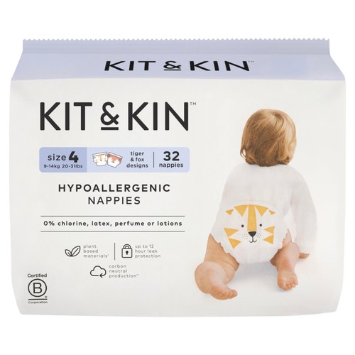 Kit & Kin Hypoallergenic Nappies Size 4 (9-14kg) thumbnail 2