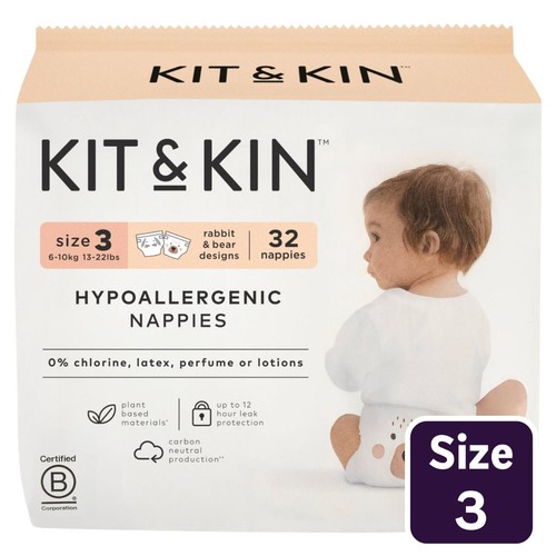 Kit & Kin Eco Nappies, Size 3 (6-10kg)