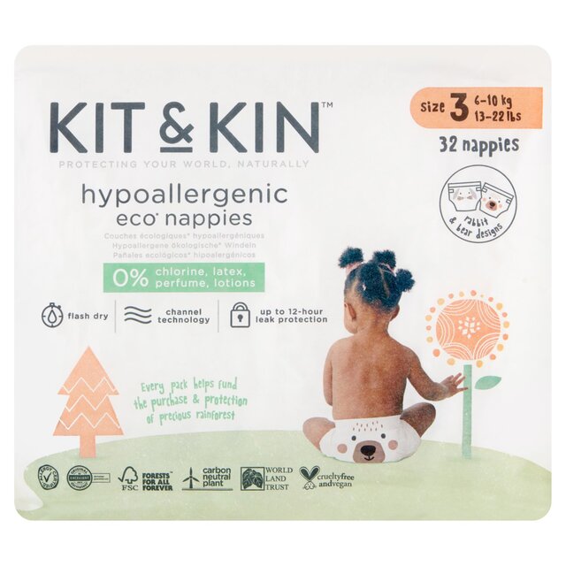 Kit & Kin Eco Nappies, Size 3 (6-10kg)