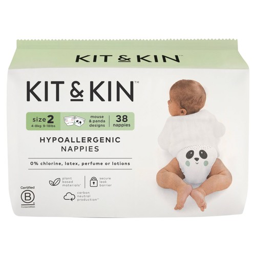 Kit & Kin Hypoallergenic Nappies Size 2 (4-8kg) thumbnail 2