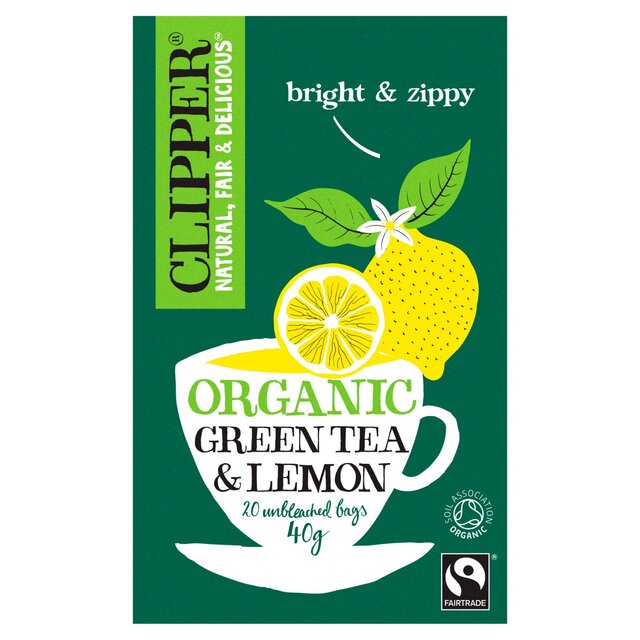 Clipper Organic Fairtrade Green Tea Bags with Lemon thumbnail 2