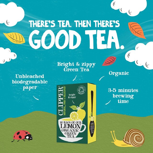 Clipper Organic Fairtrade Green Tea Bags with Lemon thumbnail 3